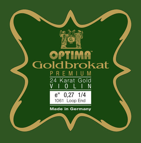 Optima Goldbrokat 24K Gold E-streng 1/4-violin, 0,27 mm, løkke