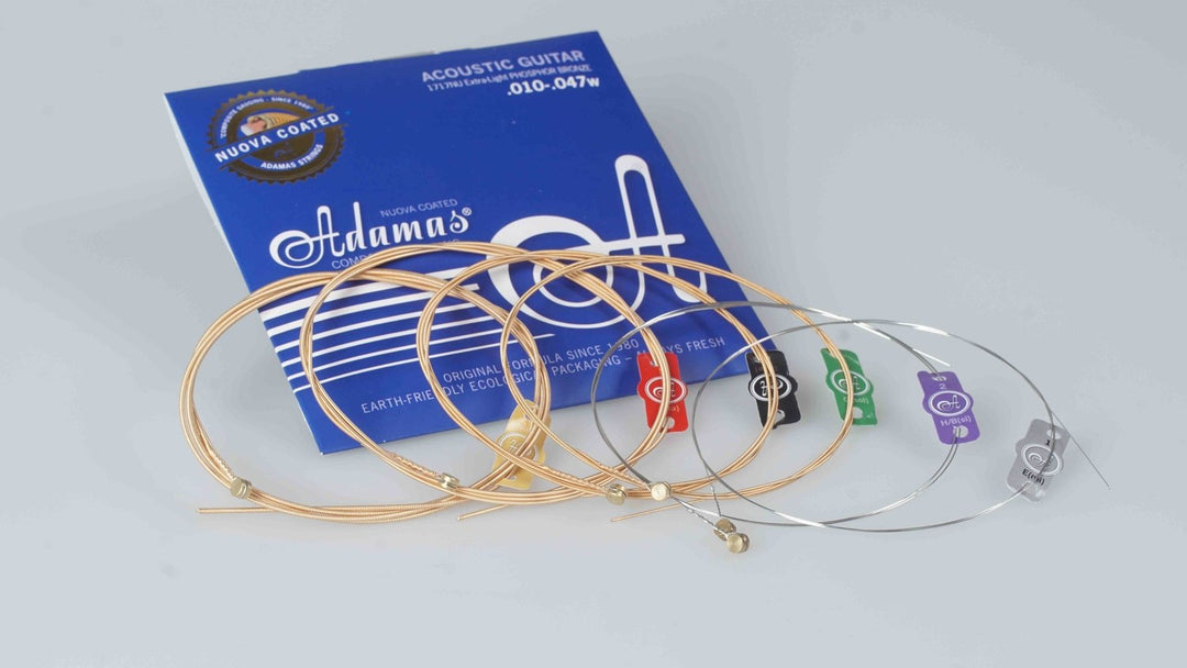 Adamas Strings for Acoustic Guitar Nuova Phosphor Bronze coated round core - Also suitable for people with allergy (1717NURC)