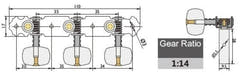 GEWA machine heads Classical guitar - White button (without lyra)