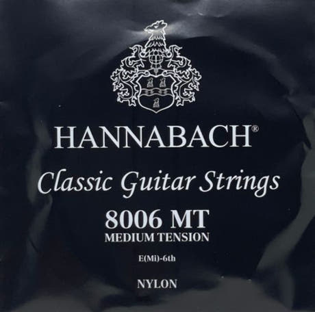 Hannabach 800 E6 basstreng til klassisk guitar, medium tension