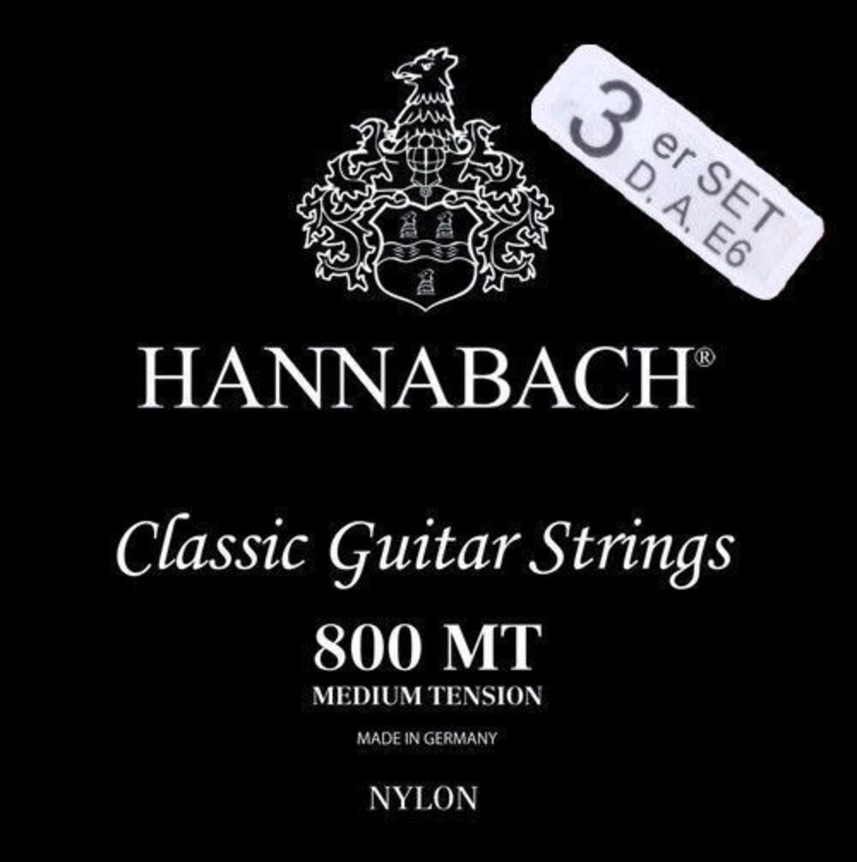 Hannabach Strings for classic guitar Serie 800 Medium tension Silver plated - Set of 3 bass (8007MT)
