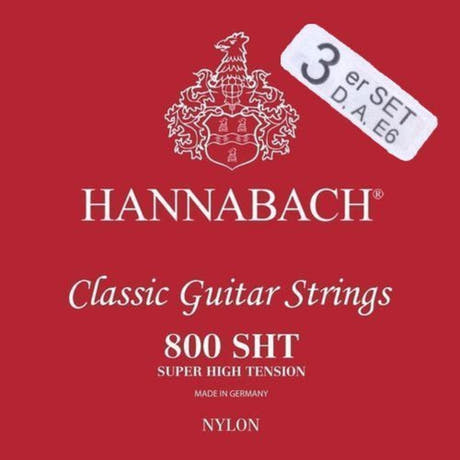 Hannabach Strings for classic guitar Serie 800 Super High Tension Silver plated - Set of 3 bass (8007SHT)