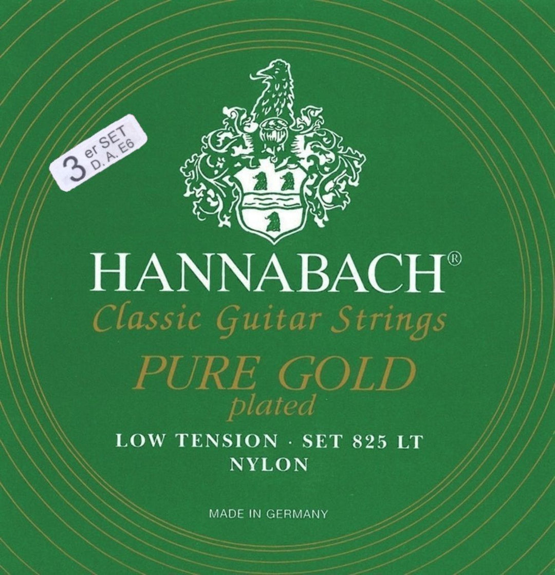 Hannabach Strings for classic guitar Serie 825 Low tension specialized gold plated - 3er Bass low (8257LT)