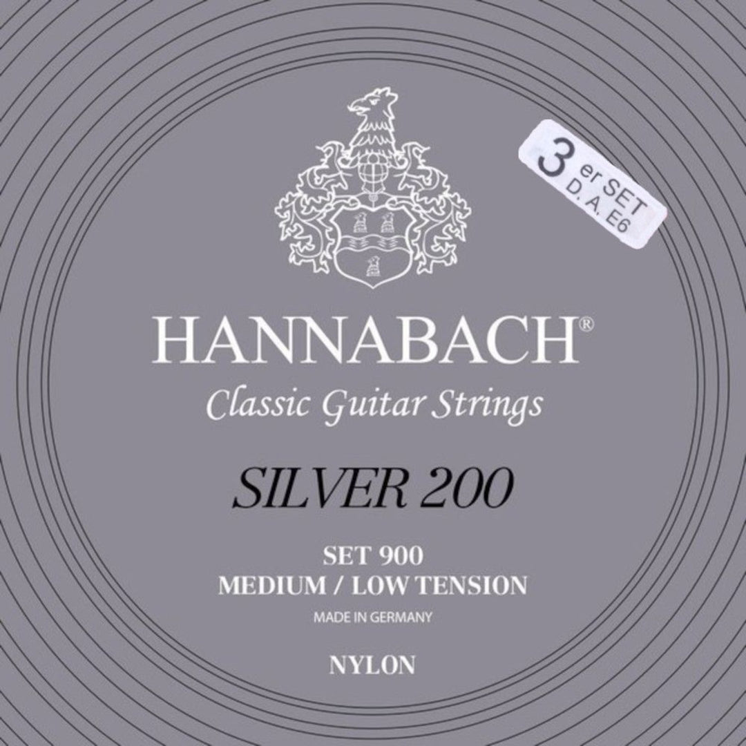 Hannabach Strings for classic guitar Series 900 Medium/Low Tension Silver 200 - 3er Bass med-low (9007MLT)