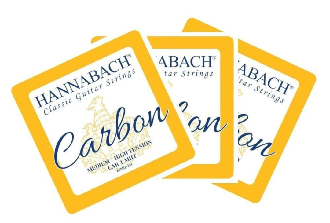 Hannabach Strings for classic guitar CARBON Medium/High tension Discant - Set of 3 treble (CAR8MHT)