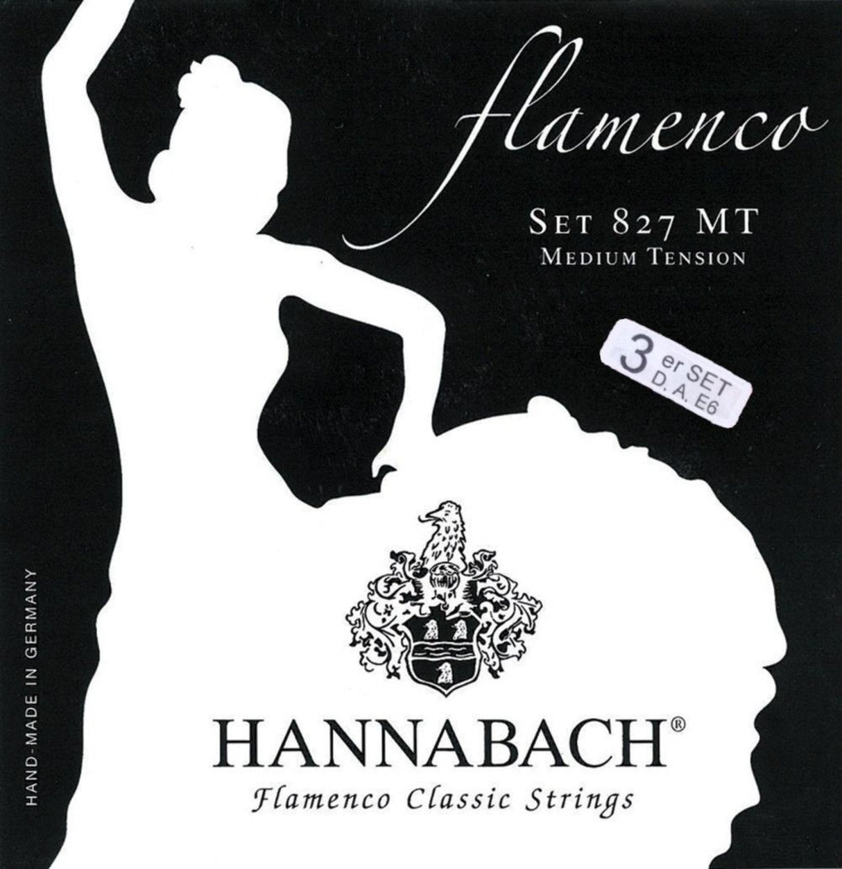 Hannabach Strings for classic guitar Serie 827 Medium Tension Flamenco - Set of 3 Bass (8277MT)