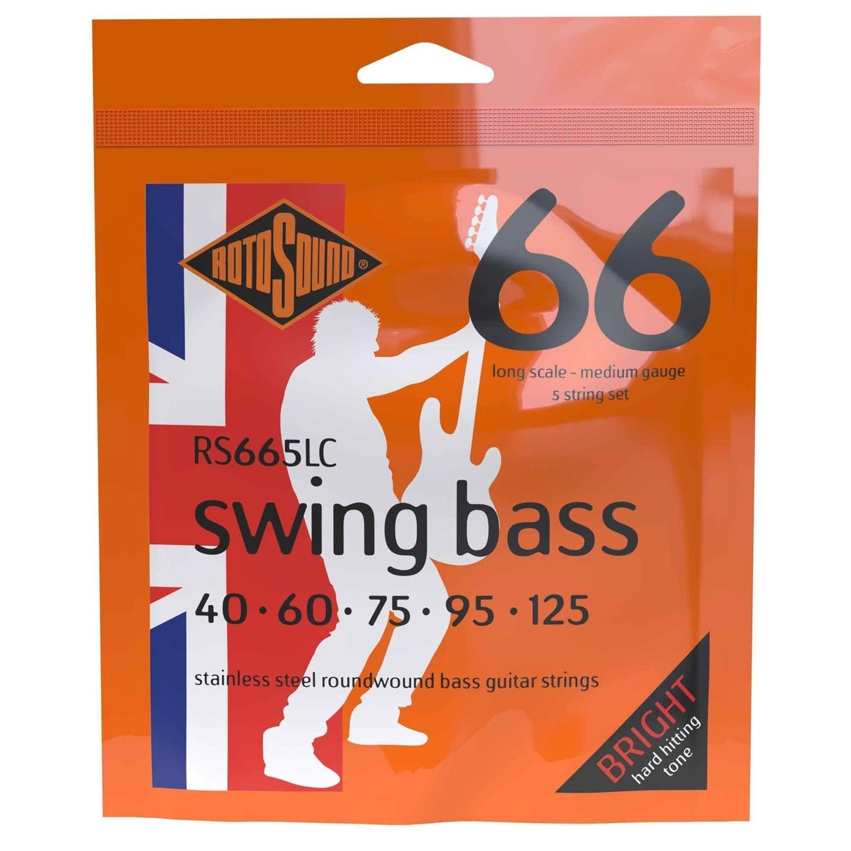 Rotosound E-Bass Strings Swing Bass 66 - Set 5-string Stainless Steel Medium 40-125 (RS665LC)