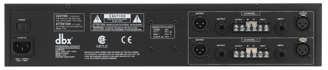 dbx 1215 2x 15 Bånd Grafisk Equalizer