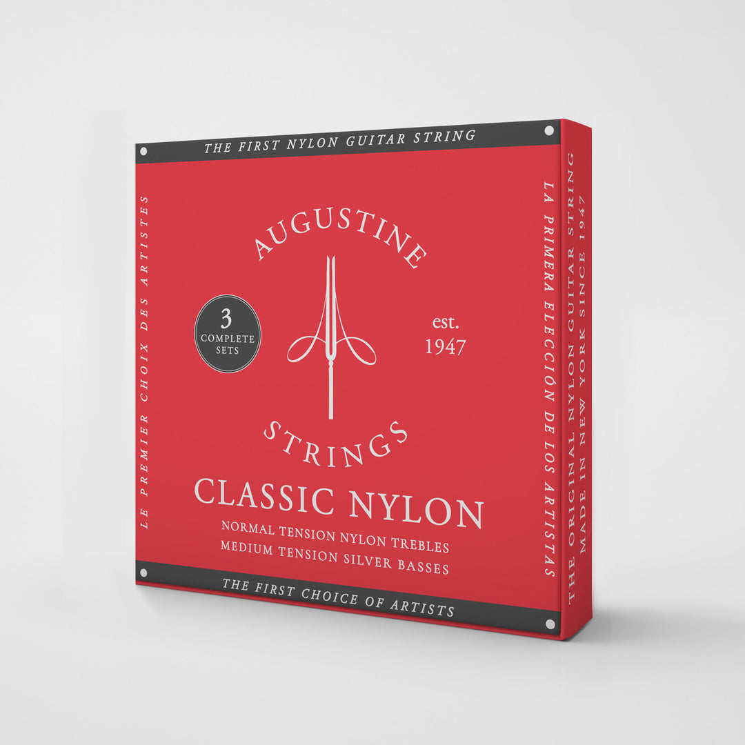 Augustine Strings for classic guitar Classic Label - 3 x Set Classic Red (normal/medium)