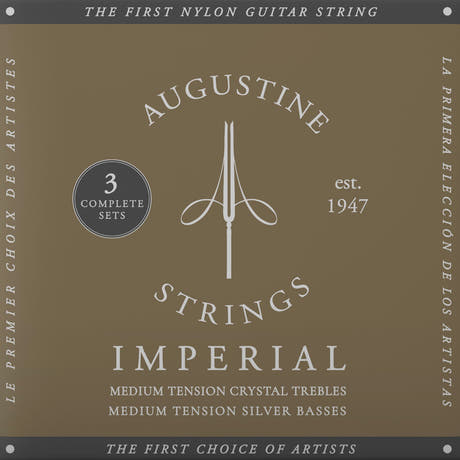 Augustine Strings for classic guitar Imperial Crystal Nylon medium - 3 x Set Imperial Red (medium/medium)