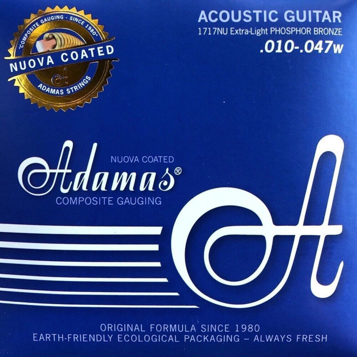 Adamas Strings for Acoustic Guitar Nuova phosphor bronze coated - Also suitable for people with allergy (1717NU)