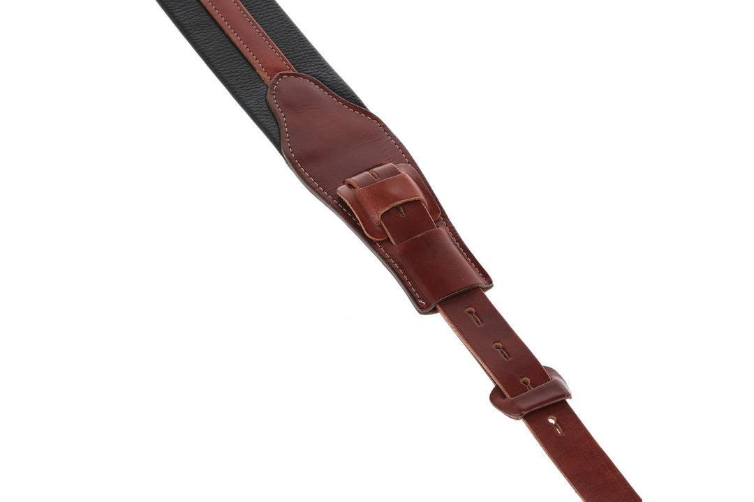 GEWA Guitar Straps Prestige 65 padded Security Locks - black croc/brown