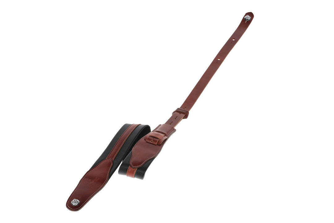 GEWA Guitar Straps Prestige 65 padded Security Locks - black croc/brown