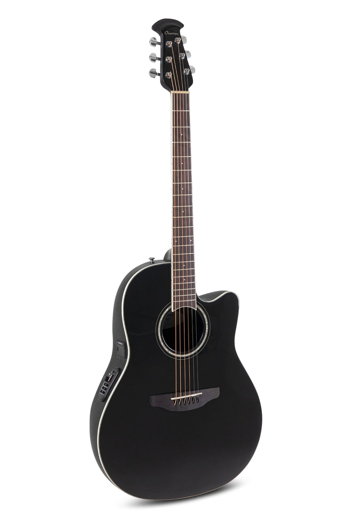 Ovation E-Acoustic Guitar Celebrity CS Standard Mid Cutaway - Black (CS24-5-G)