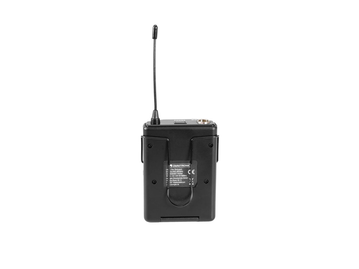 OMNITRONIC UHF E-FLEX Bodypack 823-832/863-865 MHz