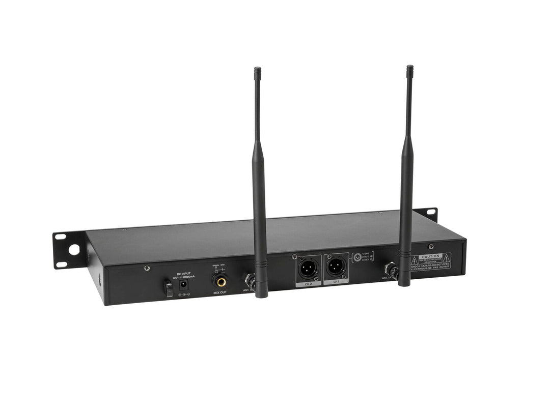 OMNITRONIC UHF-602 2-channel Wireless Mic System 823-832/863-865 MHz