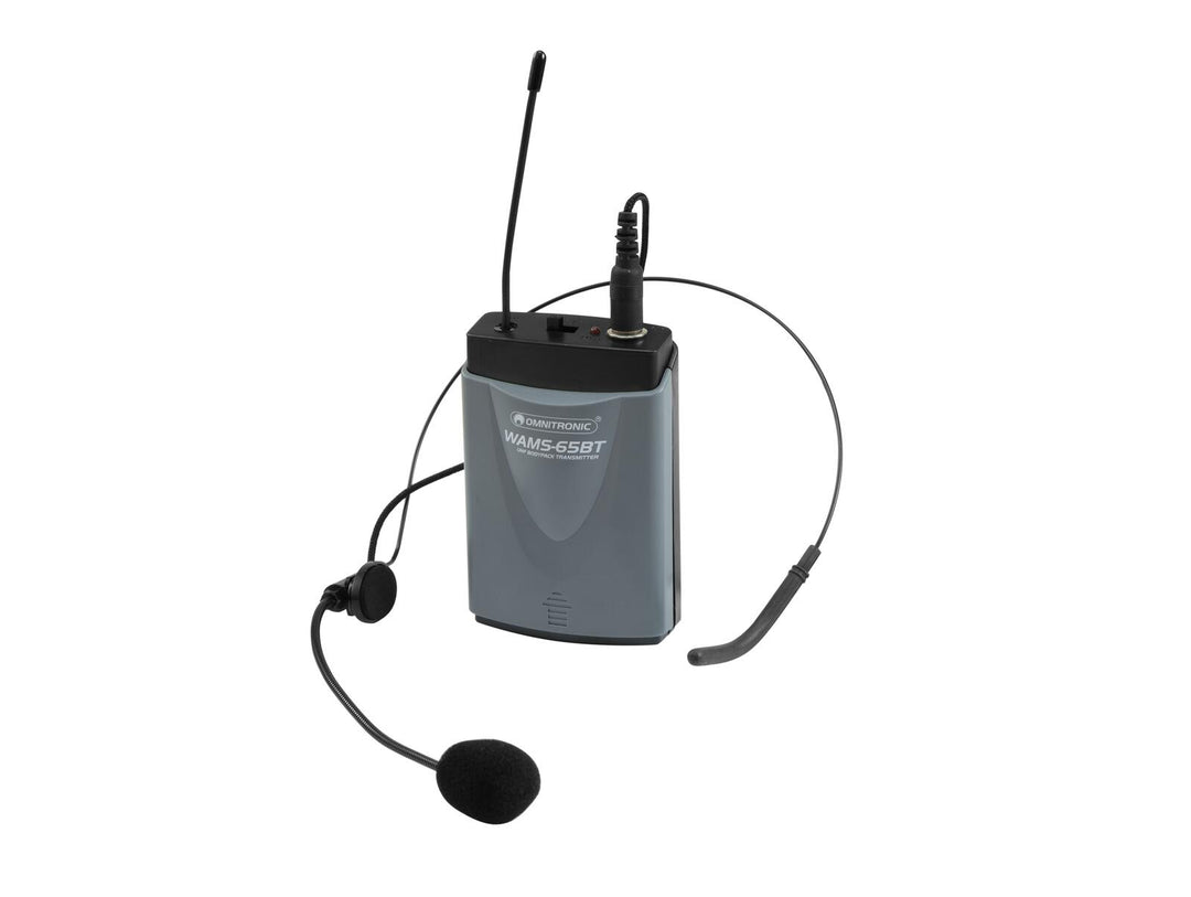 OMNITRONIC Set WAMS-65BT + Bodypack transmitter incl. headset + Battery