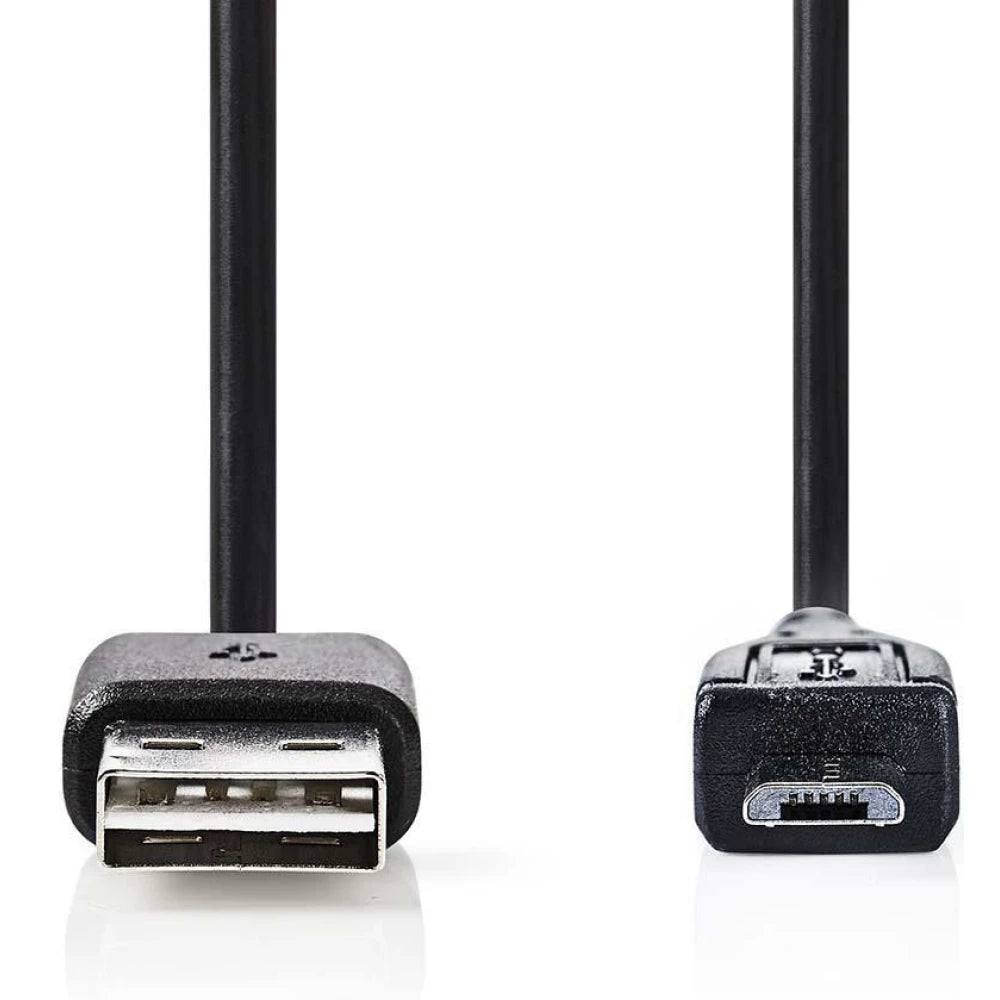 NY VARE - NEDIS USB Micro B han til USB A hun – Sort, 20 cm