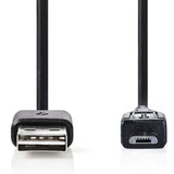 NY VARE - NEDIS USB Micro B han til USB A hun – Sort, 20 cm