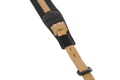 GEWA Guitar Straps Prestige 65 padded Security Locks - black punctured/brown