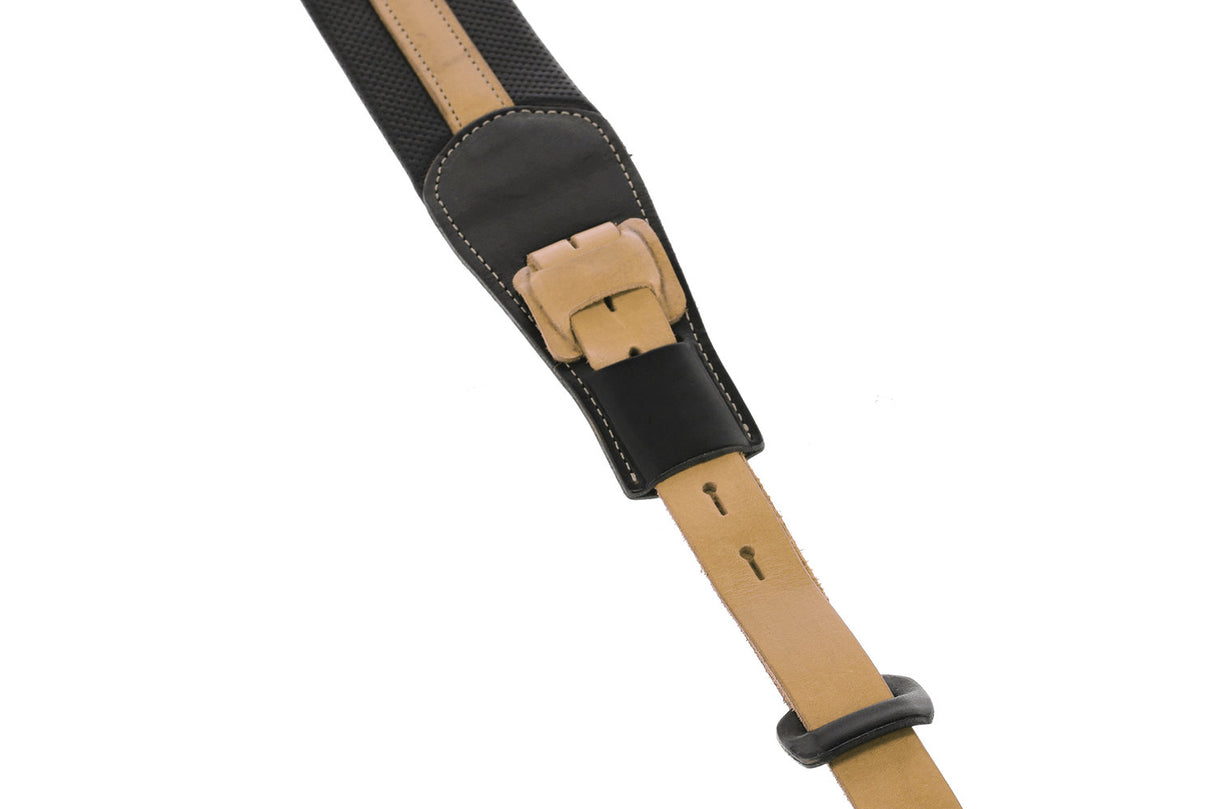 GEWA Guitar Straps Prestige 65 padded Security Locks - black punctured/brown