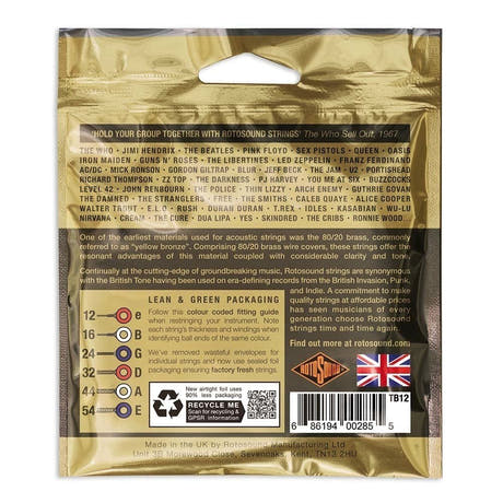 Rotosound Tru Bronze TB12 westernguitarstrenge 12-54