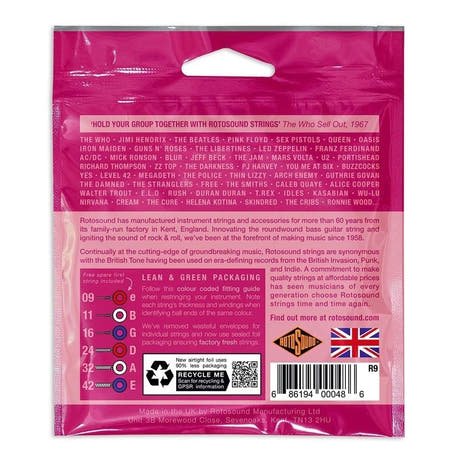 Rotosound Roto Pinks R9 elguitarstrenge 9-42