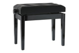 GEWA Piano bench Deluxe Leather Black, Highgloss - Black cover made of artificial leather