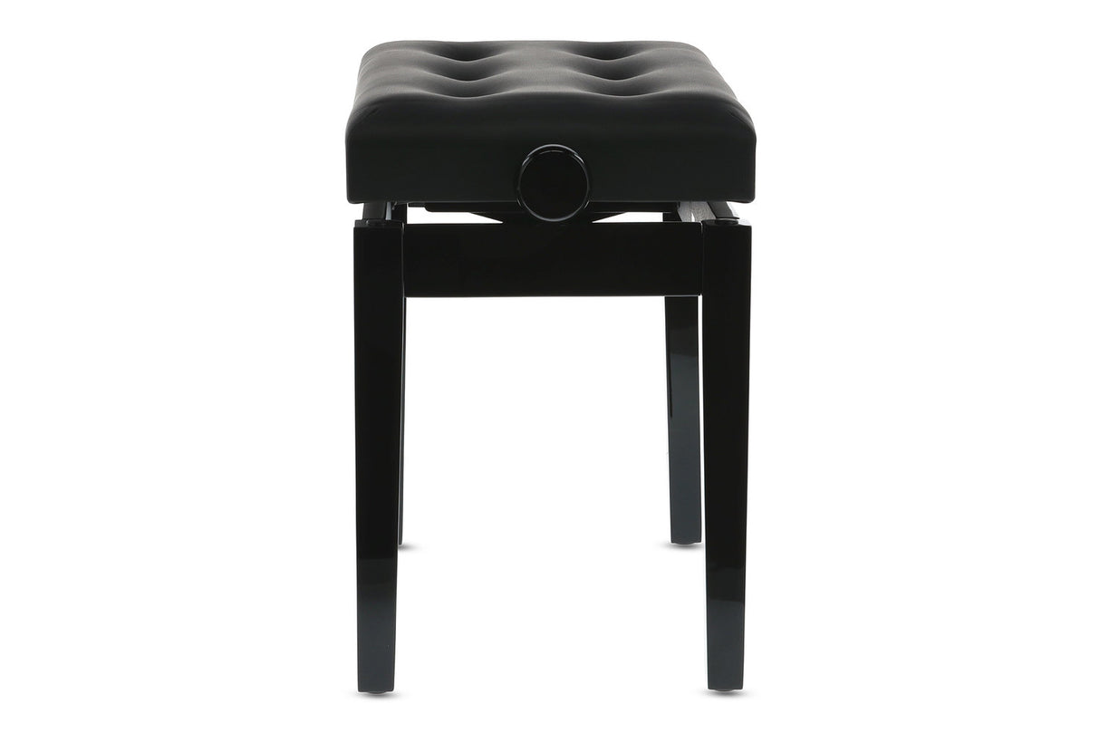 GEWA Piano bench Deluxe Leather Black, Highgloss - Black cover made of artificial leather