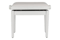 GEWA Piano bench Deluxe Autolift Vinyl - White matt (White seat)