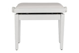 GEWA Piano bench Deluxe Autolift Vinyl - White matt (White seat)