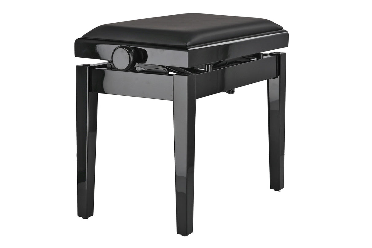 GEWA Piano bench Deluxe Autolift Vinyl - Black highgloss (Seat black)
