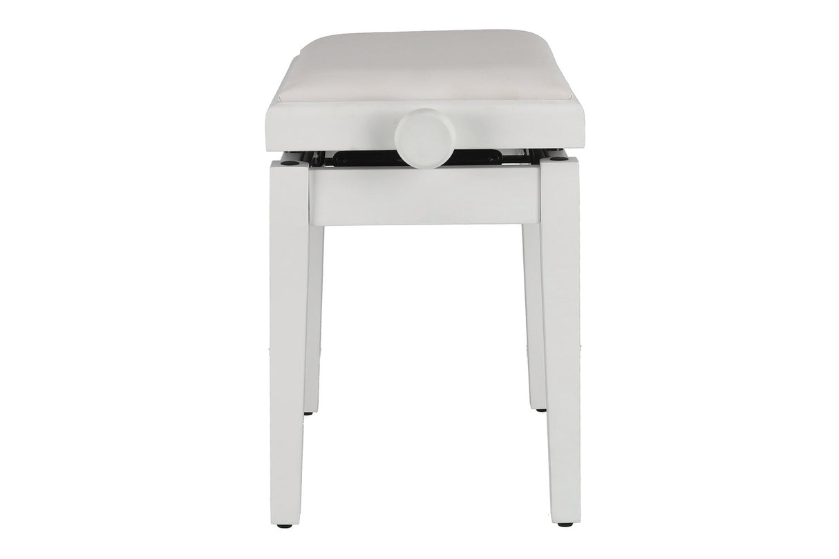 GEWA Piano bench Deluxe Autolift Vinyl - White matt (White seat)