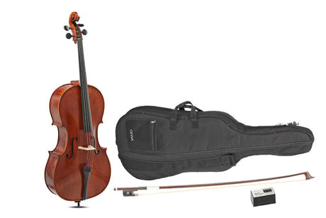GEWA Sonata Europa cello 4/4, sat op med massarandubabue og taske