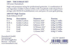 Hannabach Strings for classic guitar Serie 1869 Carbon/Gold HT - E6 Gold HT (18696HT)