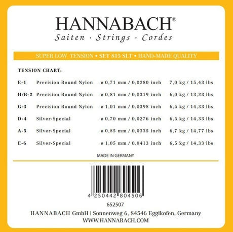 Hannabach 815 A5 basstreng til klassisk guitar, super low tension
