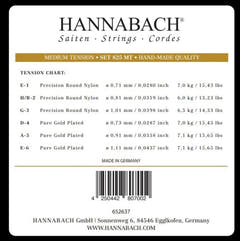 Hannabach 825 D4 basstreng til klassisk guitar, medium tension