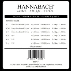 Hannabach 850 E6 basstreng til klassisk guitar, medium tension