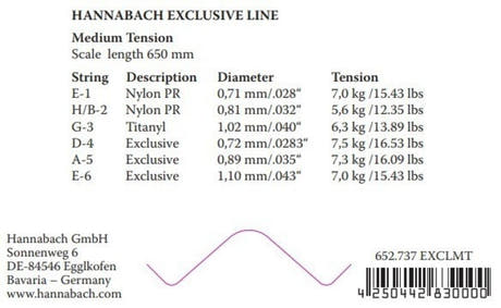Hannabach Exclusive H/B2 diskantstreng, medium tension