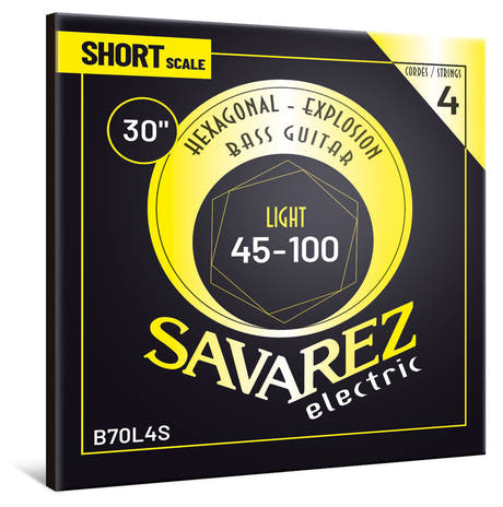 Savarez B70L4S Hexagonal Explosion 4-strenget bas, light short scale