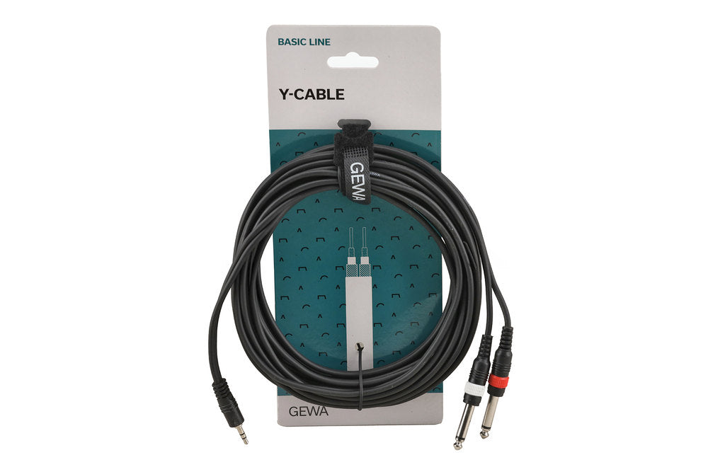 GEWA Basic Line Y-kabel 6 m, 3,5 mm minijack til 2 x mono-jack