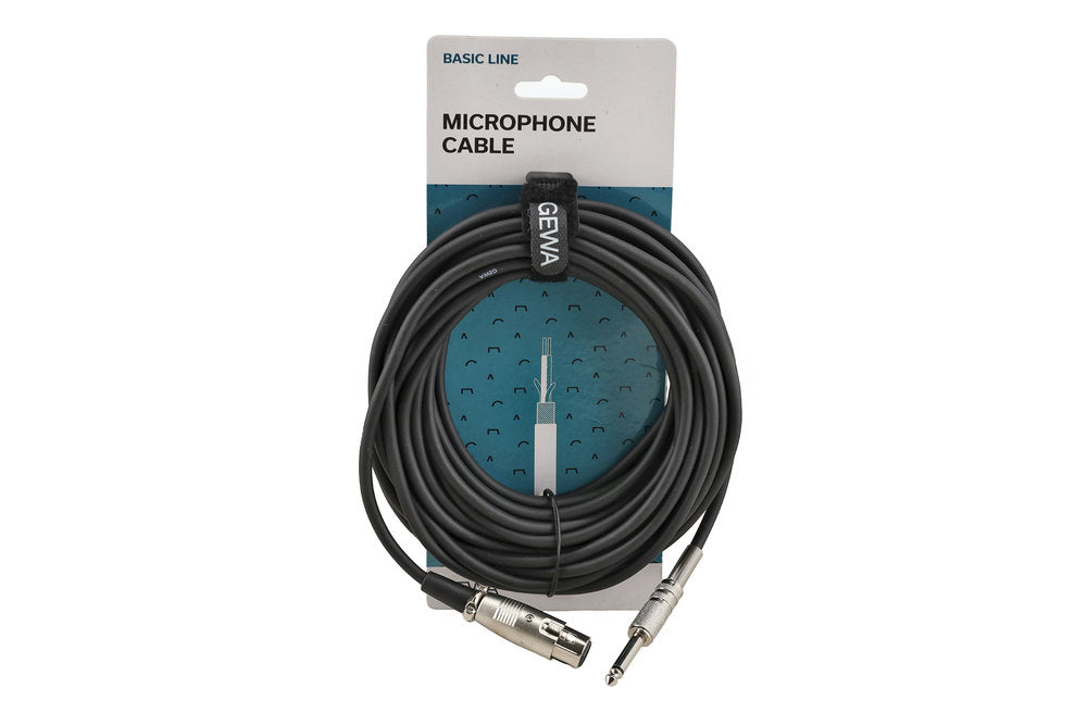 GEWA Basic Line mikrofonkabel 9 m, XLR-hun til mono-jack