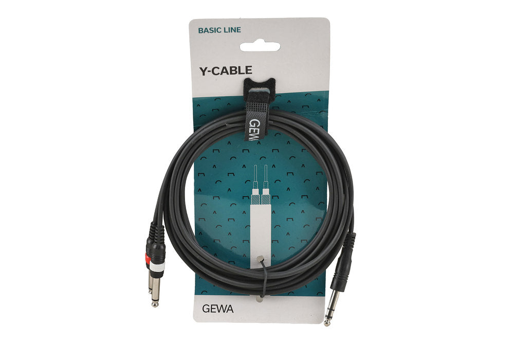 GEWA Basic Line Y-kabel 3 m, stereo-jack til 2 x mono-jack