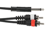 GEWA Basic Line Y-kabel 3 m, mono-jack til 2 x cinch