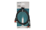 GEWA Basic Line dobbeltkabel 1,5 m, 2 x cinch i begge ender