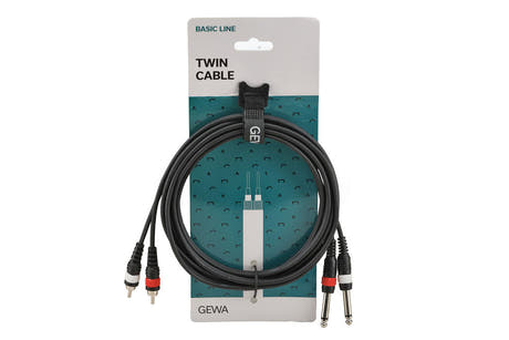 GEWA Basic Line dobbeltkabel 3 m, 2 x jack til 2 x cinch