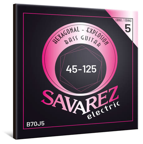 Savarez B70J5 Hexagonal Explosion 5-strengede basstrenge, medium