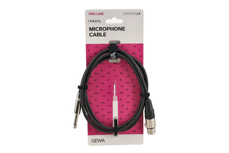 GEWA Pro Line mikrofonkabel 1,5 m, XLR-hun til mono-jack