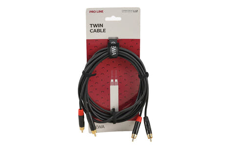 GEWA Pro Line dobbeltkabel 3 m, 2 x cinch i begge ender