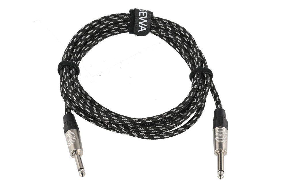 GEWA Pro Line instrumentkabel 3 m, sort-hvid tweed, lige jack